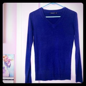 Purple blue women's v-neck sweater soft cashmere like material
